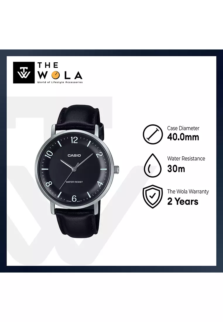 Casio MTP-VT03L-1B - Reloj analógico minimalista de 3 manecillas con