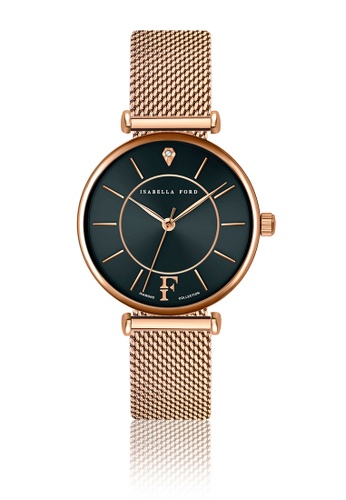 Isabella Ford 黑色 Isabella Ford Portia Rose Gold Mesh Women Watch 2BEA5AC9D81ADBGS_1