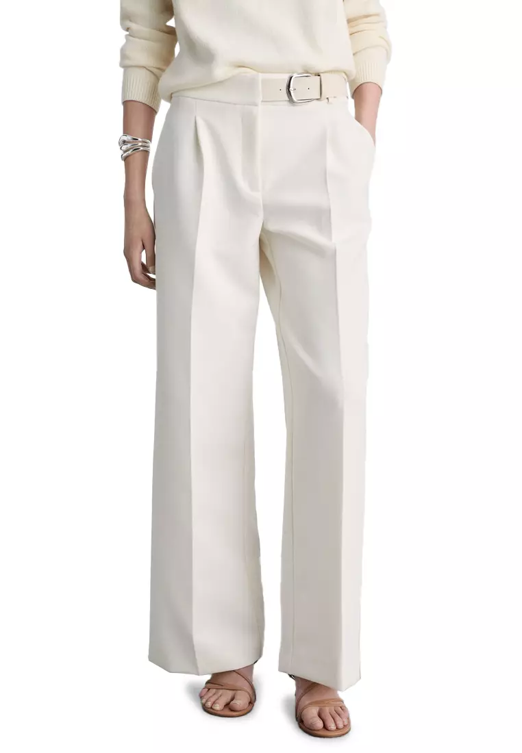 Buy Mango Belt Straight-Fit Trousers Online ZALORA Malaysia
