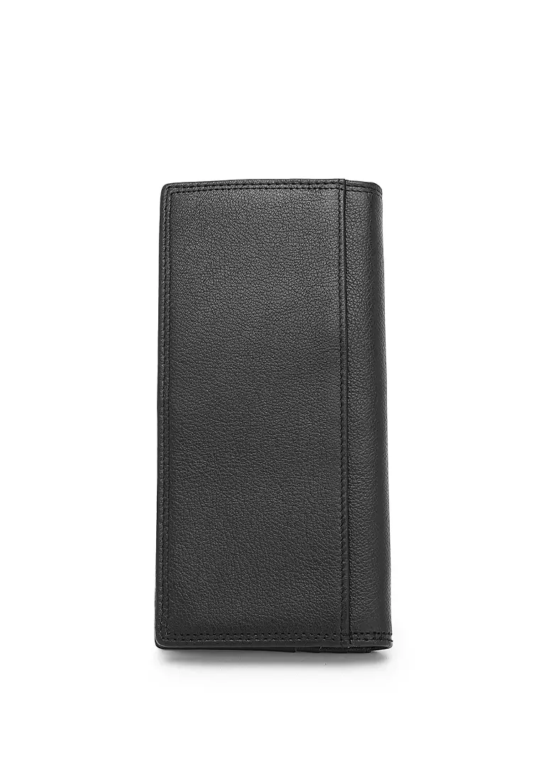 Genuine Leather RFID Long Wallet (Dompet Panjang Kulit Asli RFID Pria) - Hitam