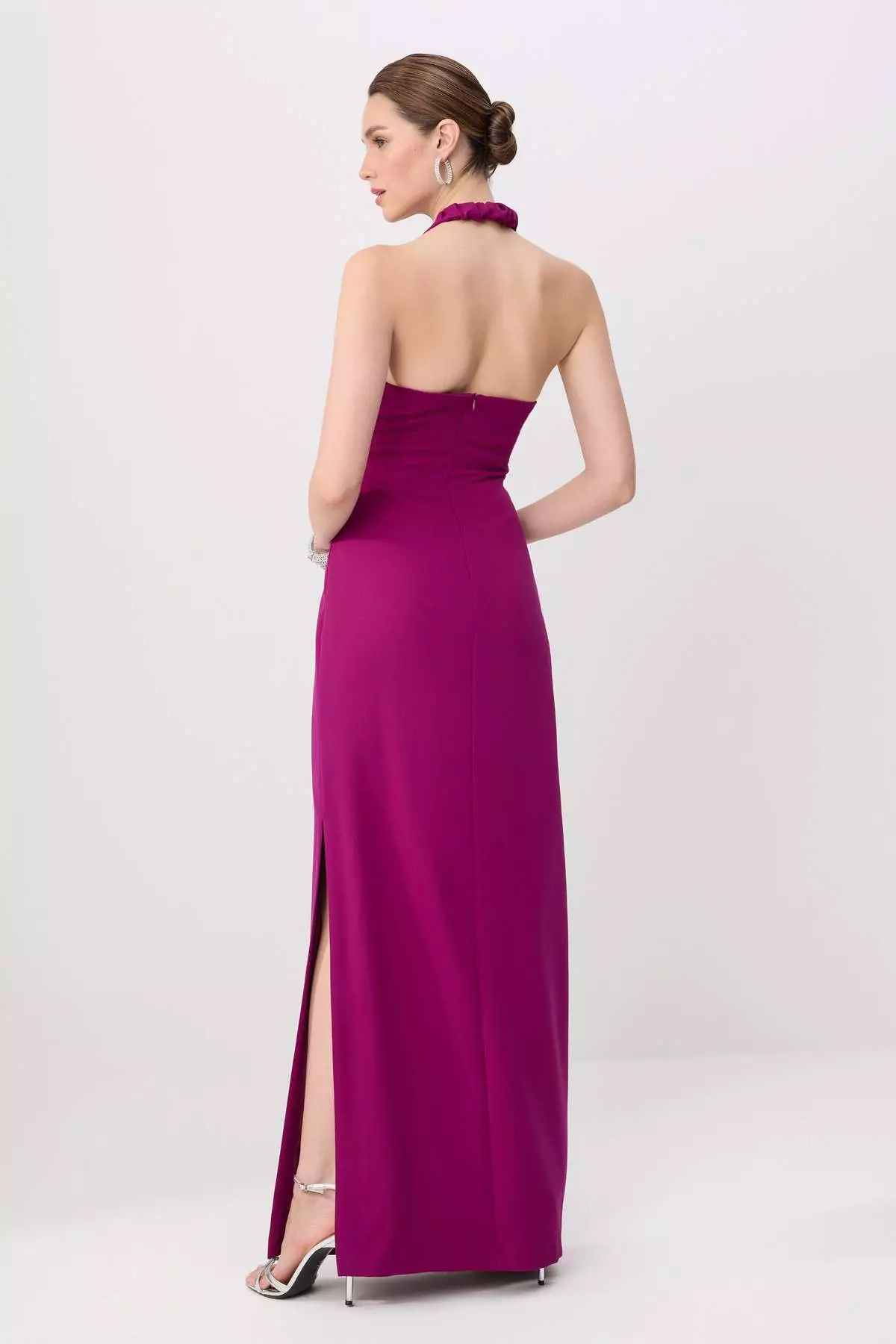 Plum Deep V-Neck Woven Maxi Evening & Graduation Dress Tprss26Ae00077