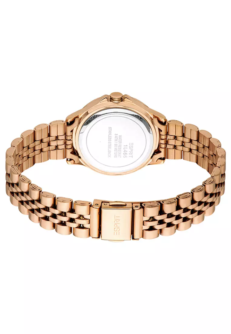 Esprit Paisley Set Rose Gold Stainless Steel Analog Quartz Watch For Women EES1L466M0075