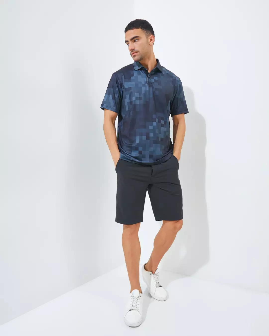 Jack Nicklaus Kowloon Premium Random Print Polo Caviar Colour Caviar - Fitting Regular