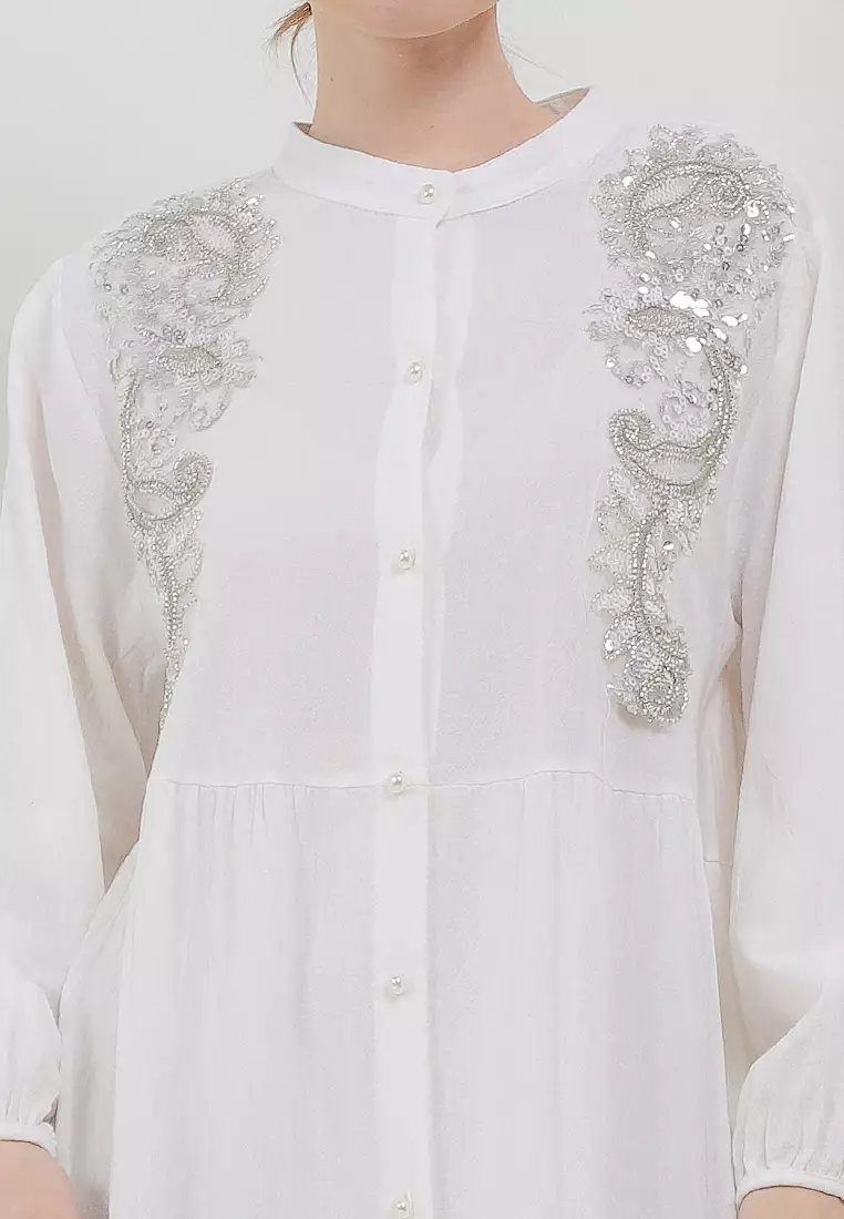 Embellished Buttoned Up Maxi Dress