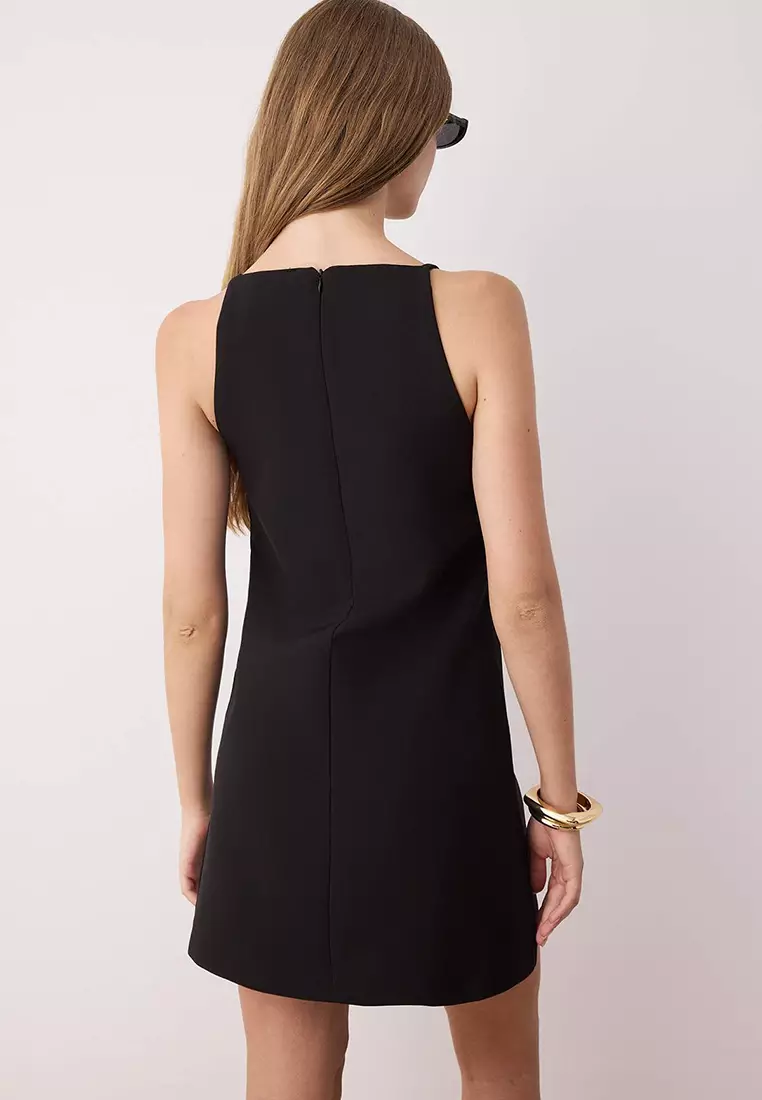 Black Premium Thick/Winter Strap Bodycone Bodycon Mini Dress
