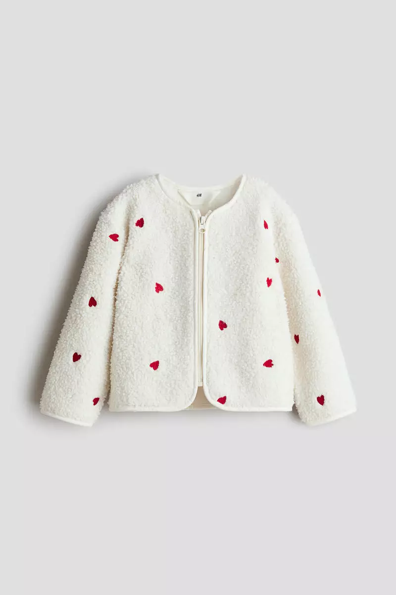 Zip-through teddy cardigan