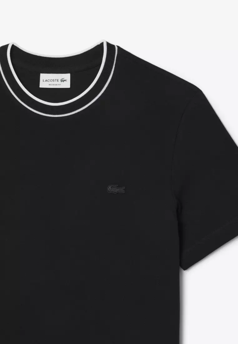 Stretch Piqué Stripe Collar T-shirt