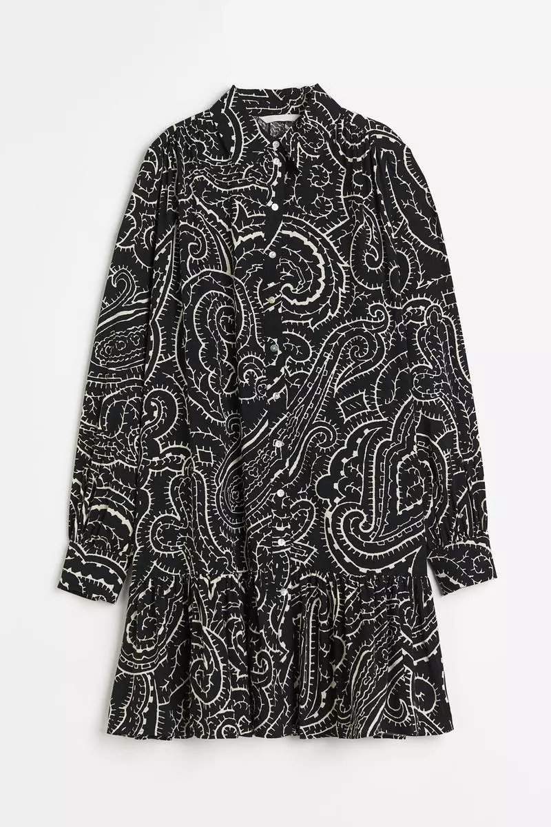 H&m black shirt dress discount