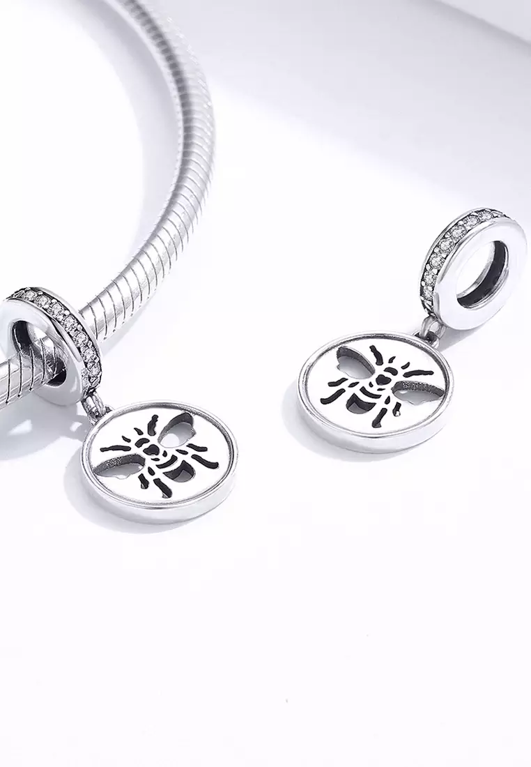 Solid 925 Sterling Silver Bee Animal Stamp Pandora Inspired Charm