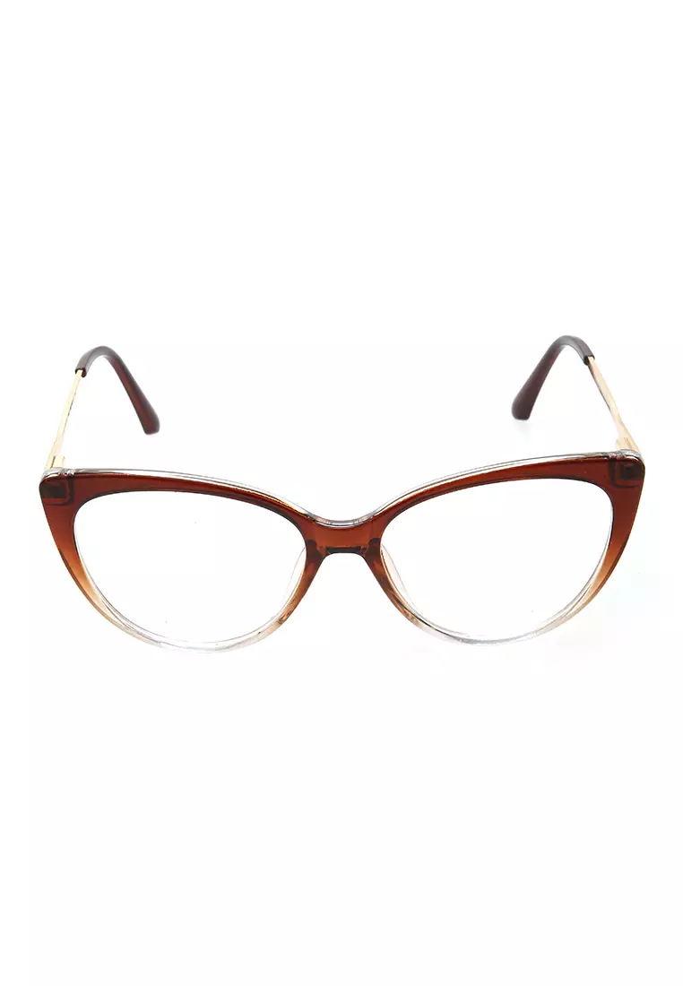 Kiano Kacamata Wanita Anti Radiasi Glasess Frame Material Plastic ORIGINAL - Brown Transparent