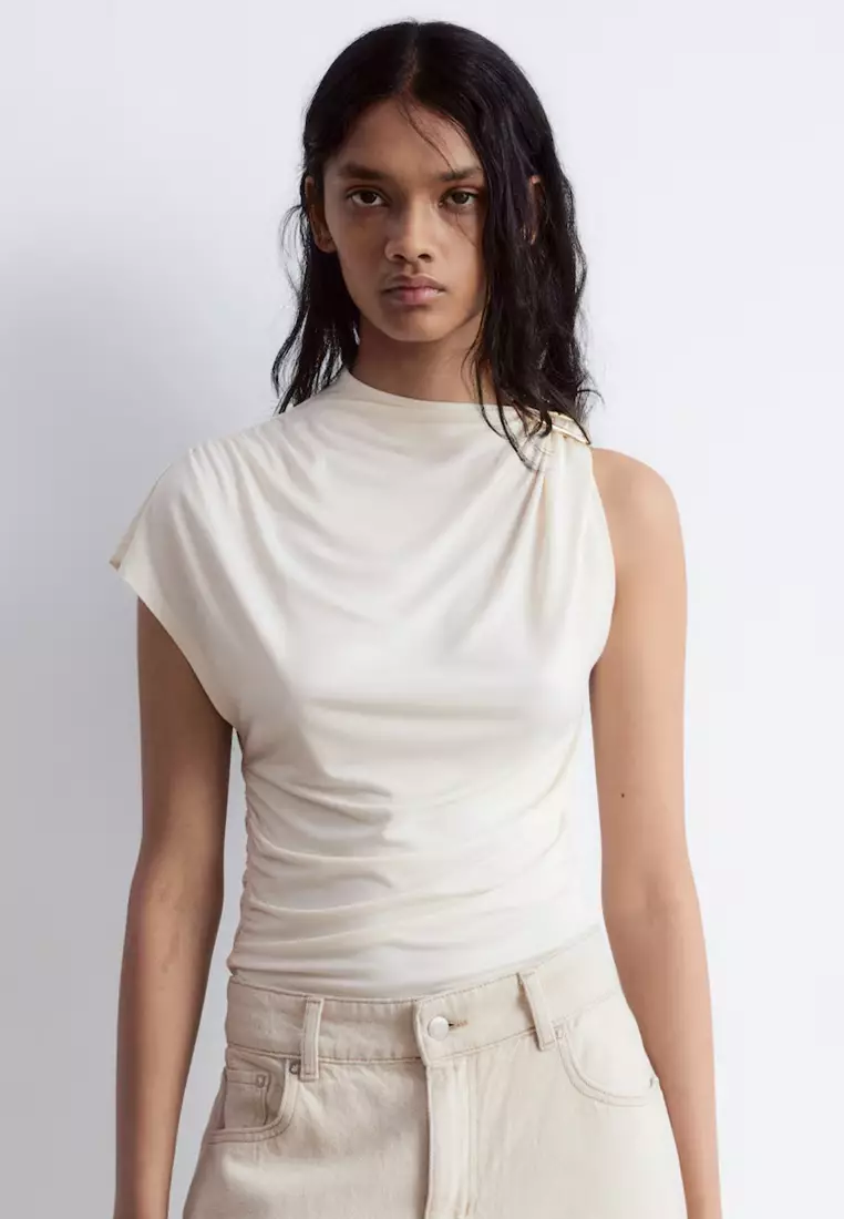 Ruche Gold-Buckle Top