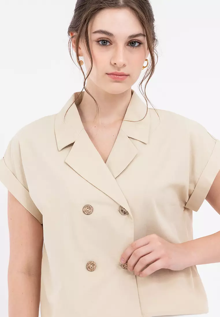 DRAKEN Double-breasted Cropped Top