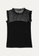 Sisley black Tank top with micro rouches and tulle 9B639AA3B36361GS_4