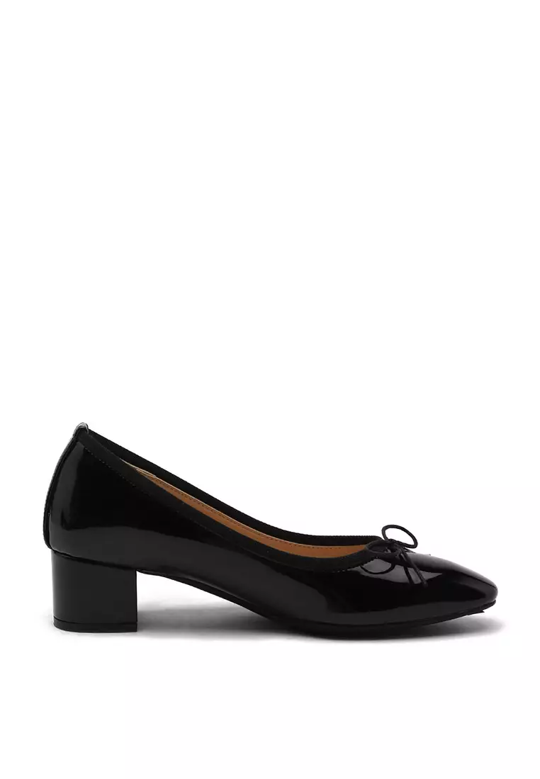 Discount on Sappun  shoes - SKU: Retive Enamel Ribbon Pumps Heels (4cm) - Black