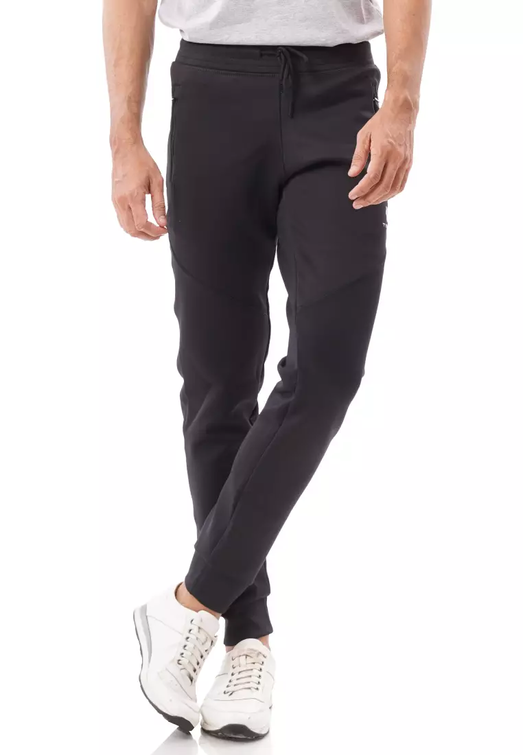 Tiento Celana Joger Panjang Olahraga Hitam Jogger Long Pants Sporty Turbo Scuba Black Men