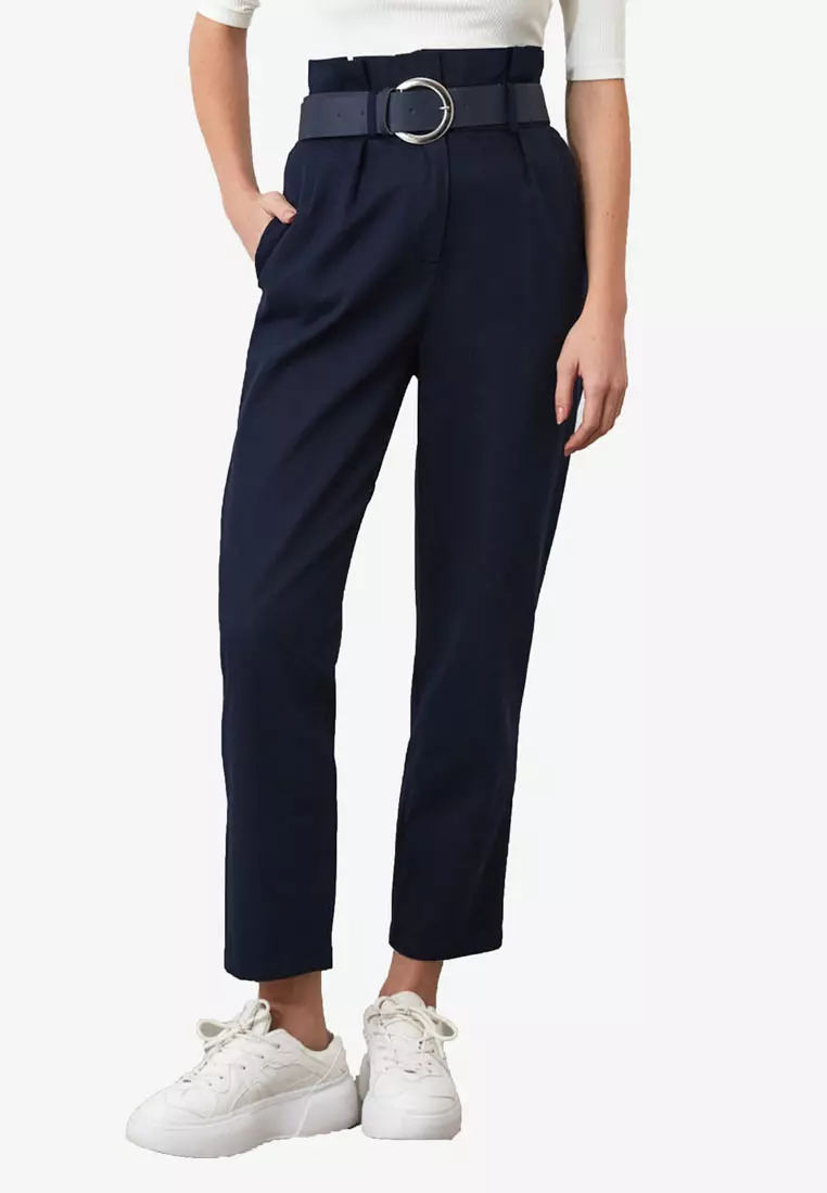 Paperbag trousers best sale navy