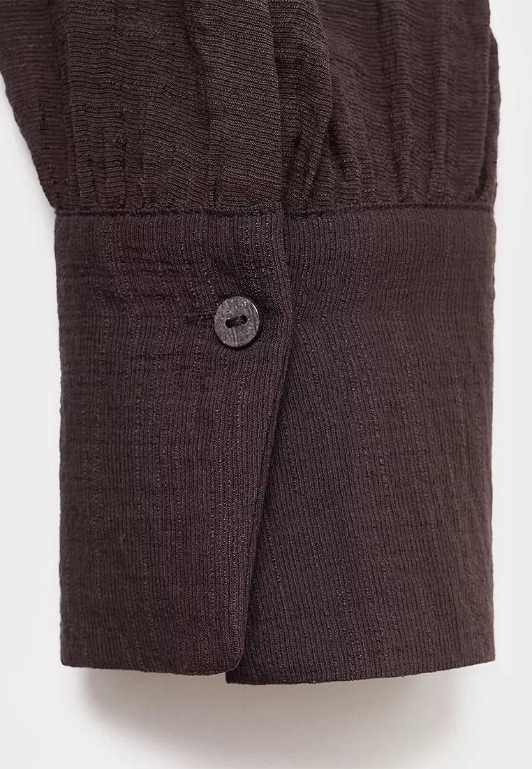 Textured Blouse with Foulard