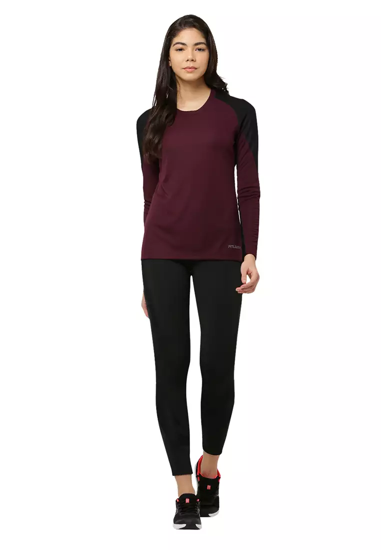 Kaos Merah Olahraga Semua Cuaca Wanita