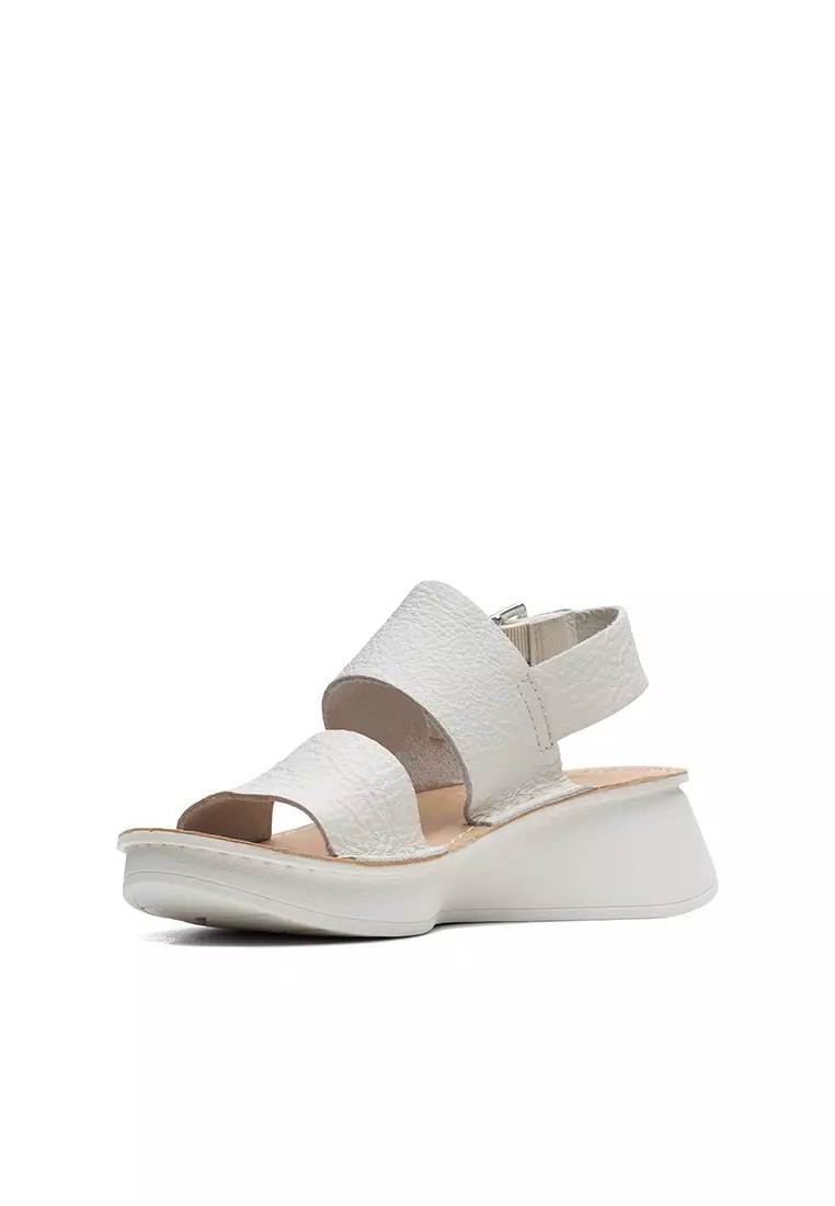 Clarks white discount wedge sandals
