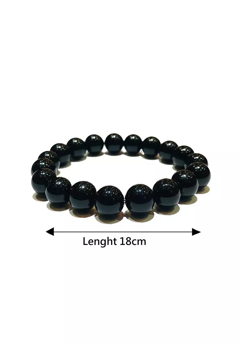 LITZ 黑瑪瑙手鍊 AB001-B14MM