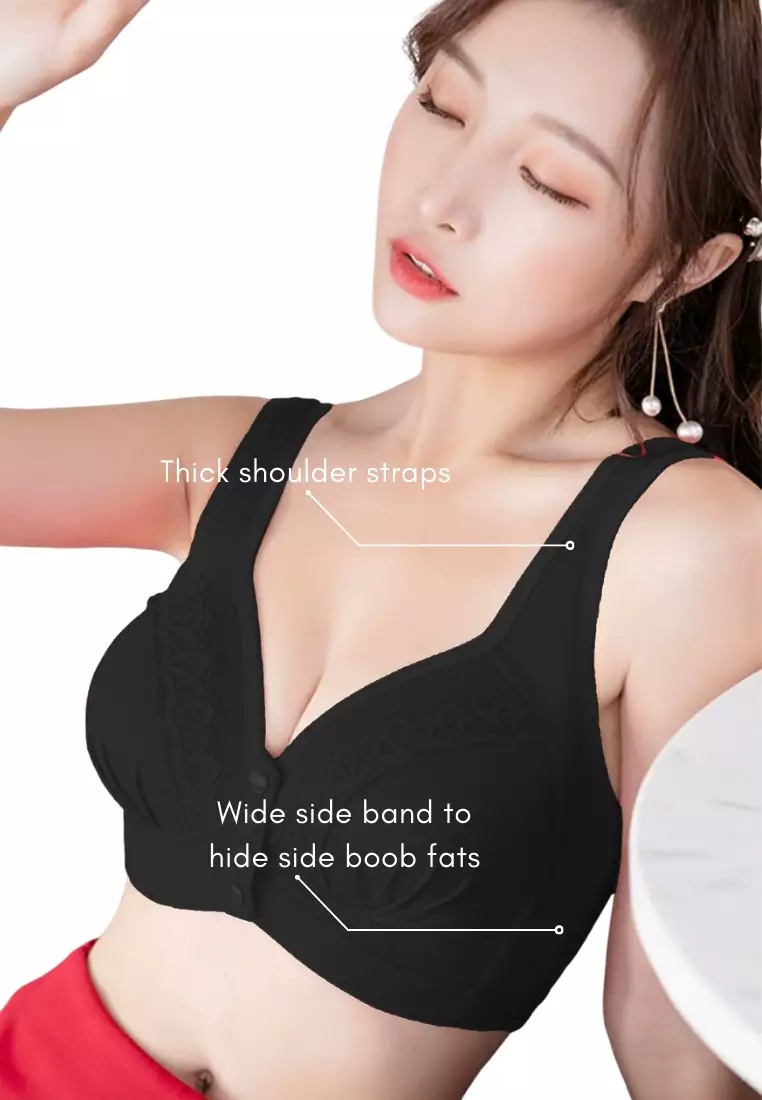 3 Pack Premium Micah Seamless Push Up Lifting Supportive Wireless Bra in Pink, Purple and Black