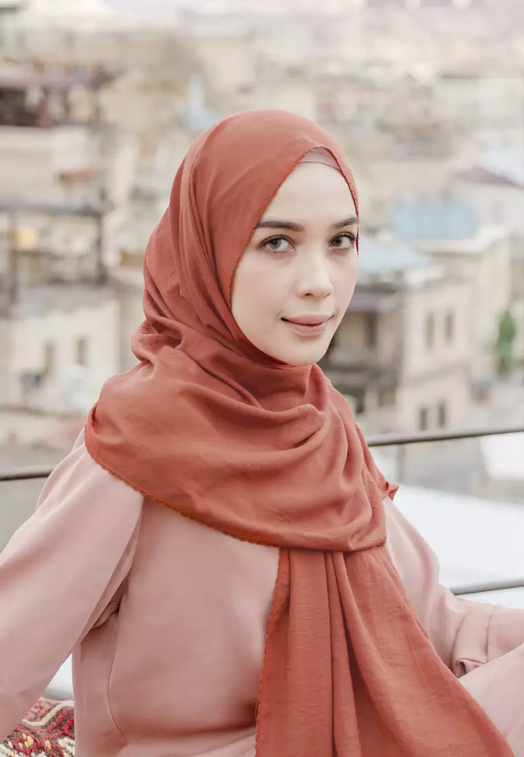 Embroidery Signature Shawl Brick