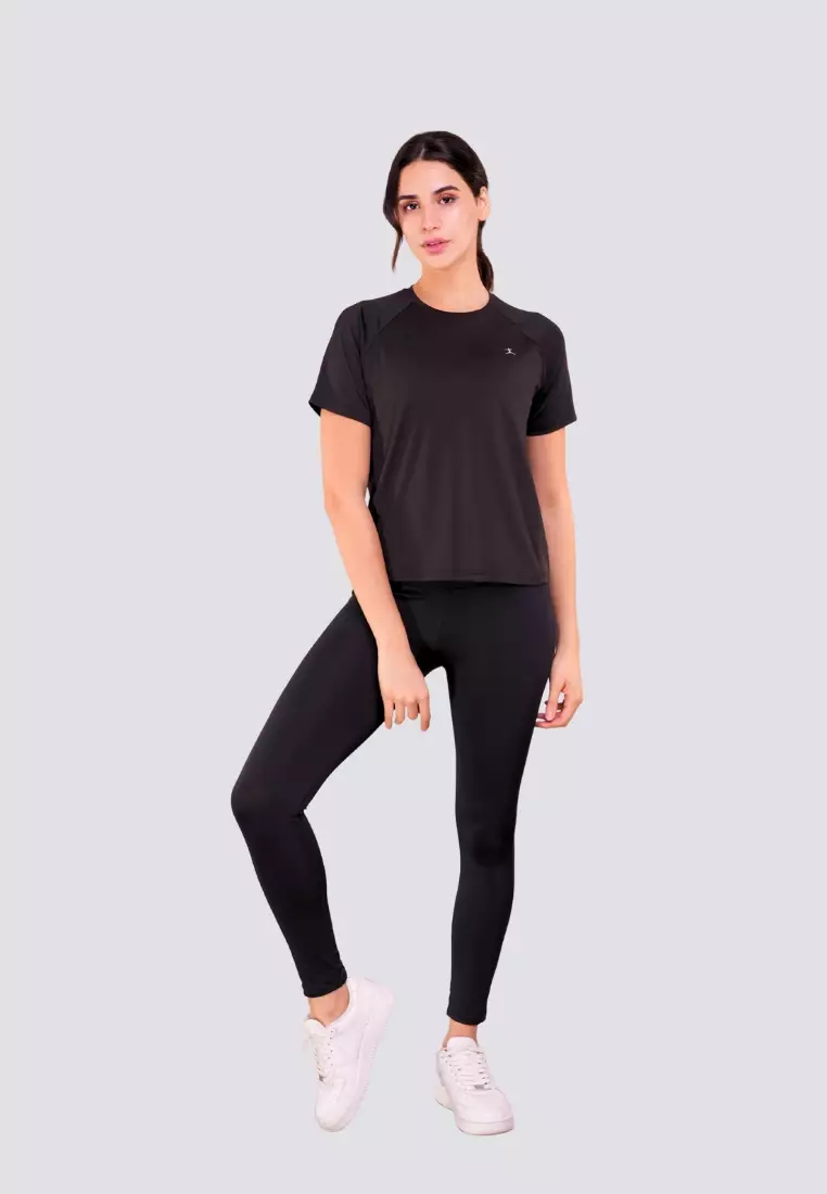 Loose Fit Short-Sleeved Shirt with Reflective Logo Print Activewear for Women