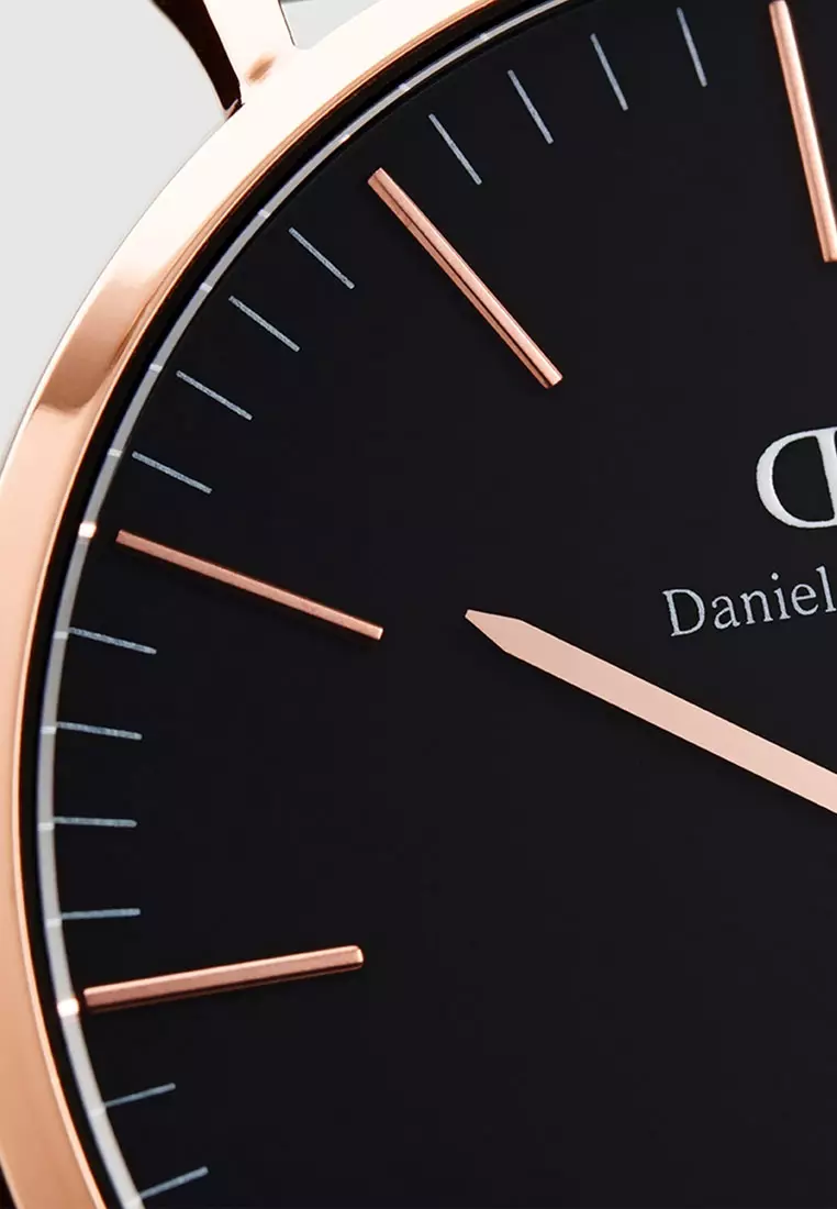 Classic Cornwall Black 36mm Watch Nato starp Black dial Rose Gold Unisex watch Watch for women and men DW