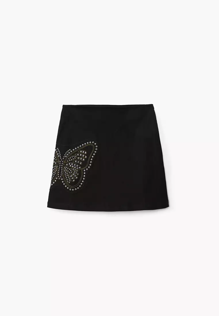 Desigual Woman Slim butterfly miniskirt.