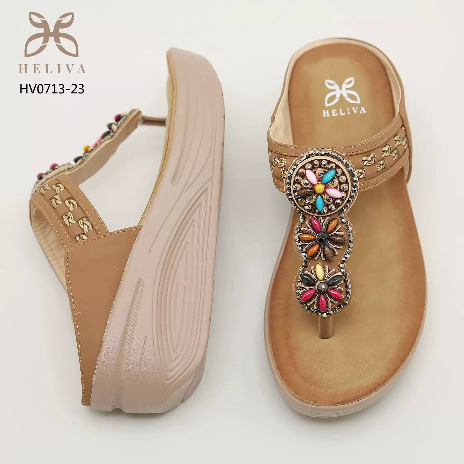 Heliva Adela Sandal Wedges Suede Accessories Jewerly