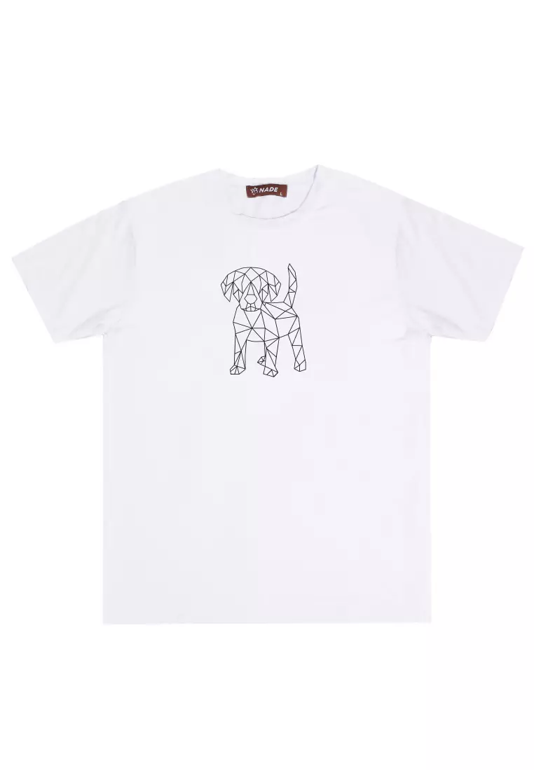 NTC66 kaos anjing wiremesh anti kusut nade lengan pendek stretch putih