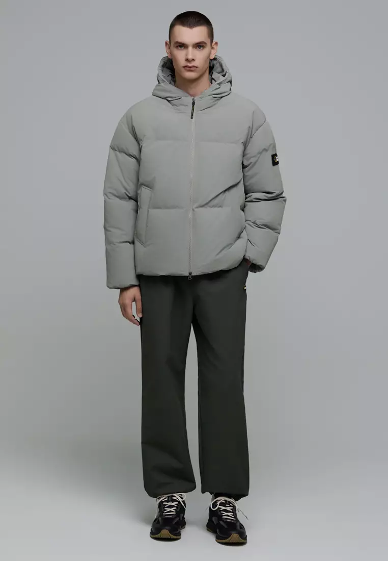 【NATIONAL GEOGRAPHIC】HOODED HERON DOWN JUMPER Unisex HERON Hooded Down Jacket - LICHEN KHAKI
