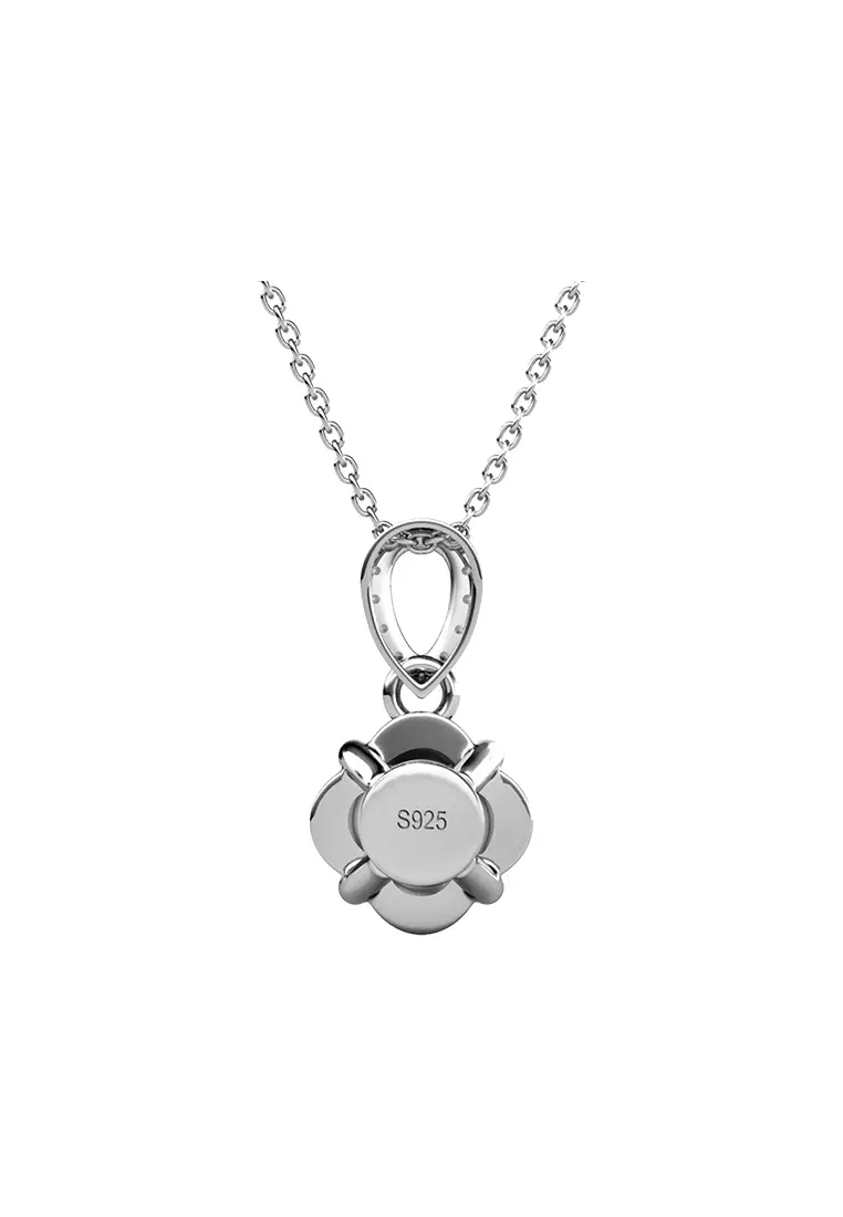 Berlian Moissanite La Rose Pendant [GRA CERTIFICATE MOISSANITE DIAMOND] - Kalung 1ct Moissanite Diamond 925 Silver CELESTA by Her Jewellery