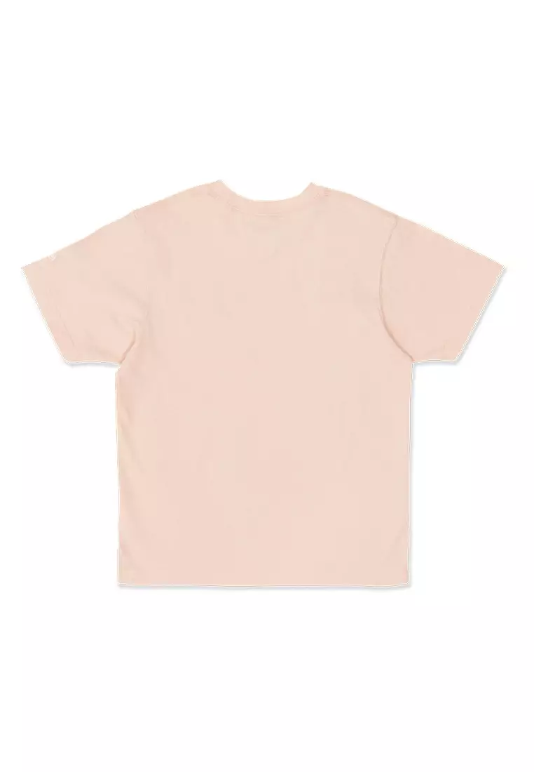 NE Chain Stitch Heart Blush Sky Short Sleeve Women T-Shirt