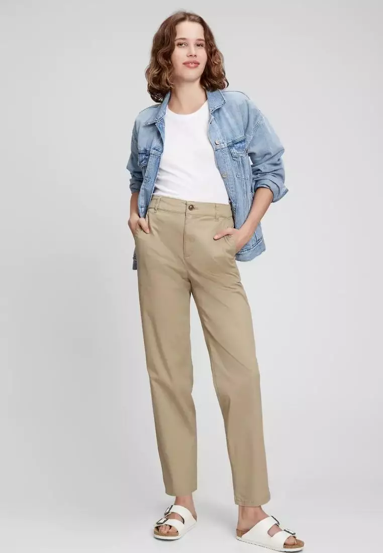 Buy GAP High Rise Girlfriend Khaki Pants 2025 Online ZALORA