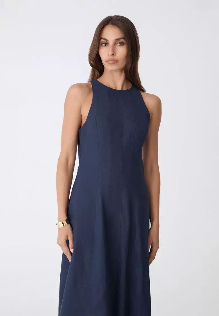 Tory Linen Blend Panel Dress