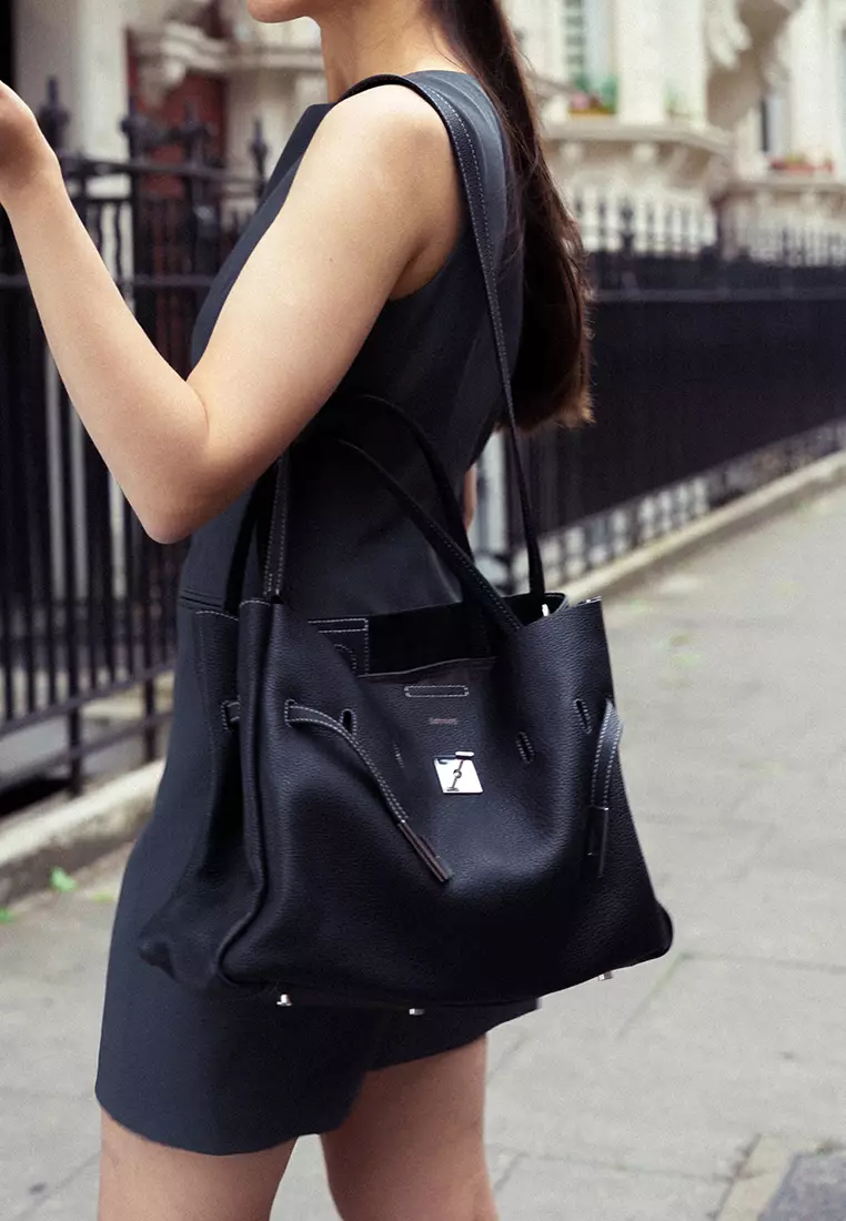 SAOIRSE Soft Structural Belt Tote Bag - Cream Beige