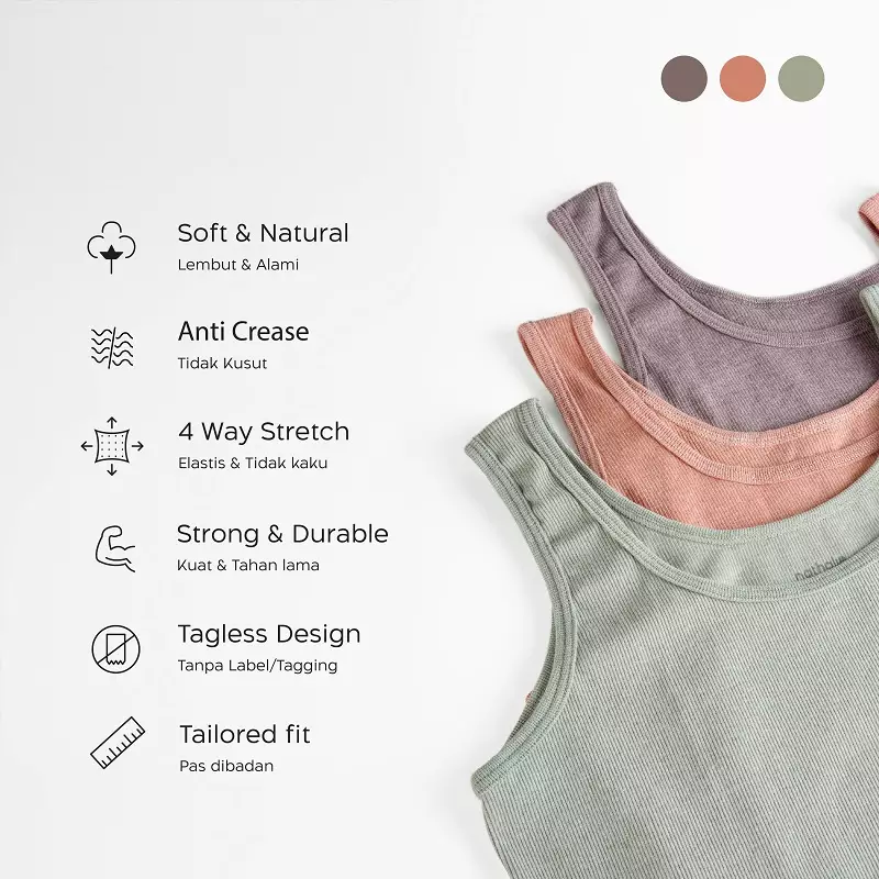 Nathalie Tanktop Cotton Blend Wide Strap NTA 3411 - Orange