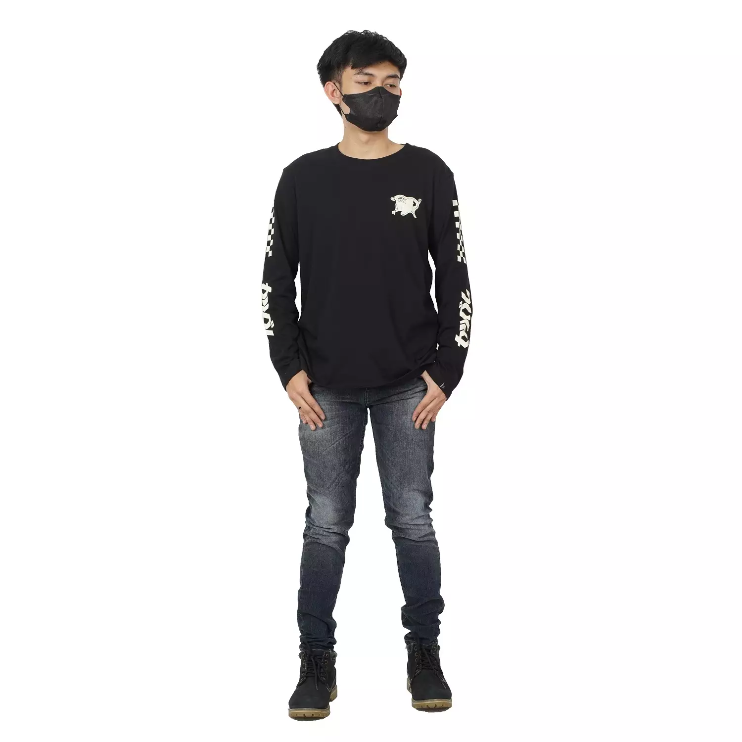 Kalibre T-Shirt Tangan Panjang Black 980819