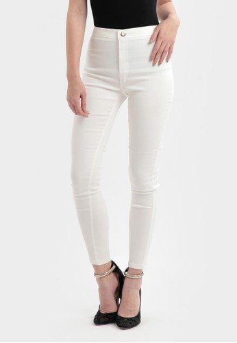 Jual MKY Clothing One Button Jegging in White Original 