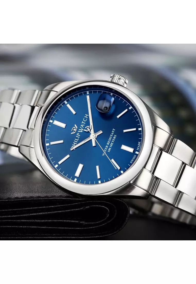 【Swiss Made】Philip Watch Caribe Urban Collection 39mm Men's Quartz Watch R8253597644-10 ATM Waterproof