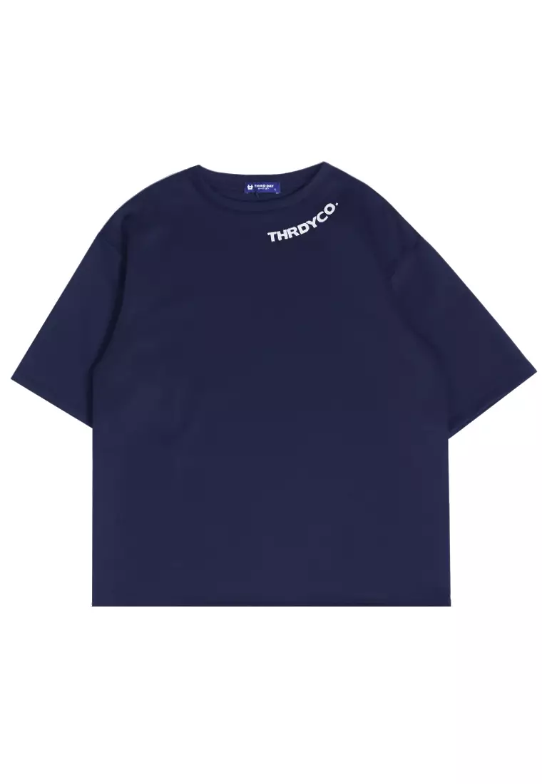 MTJ96 Kaos Oversize Distro Pria Thirddayco Neck Navy