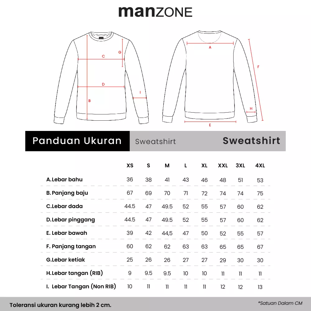 MANZONE - Sweatshirt Lengan Panjang Pria Swade 01 - Maroon Warna Maroon