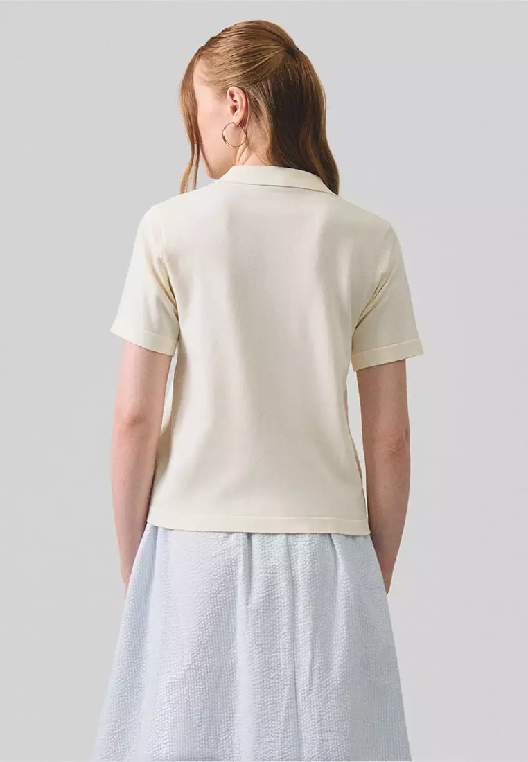 Flat Knit Polo With Shank Buttons​