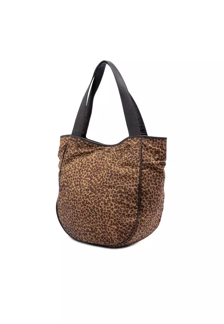 Pre-Loved Bottega Veneta Nylon Leopard Print Tote