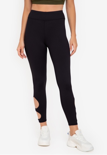 ZALORA ACTIVE black Cut Out Detail Tights FE5CBAABDE2704GS_1