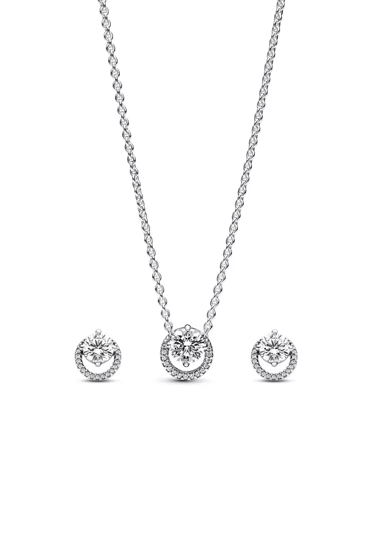 Round sparkle necklace pandora deals