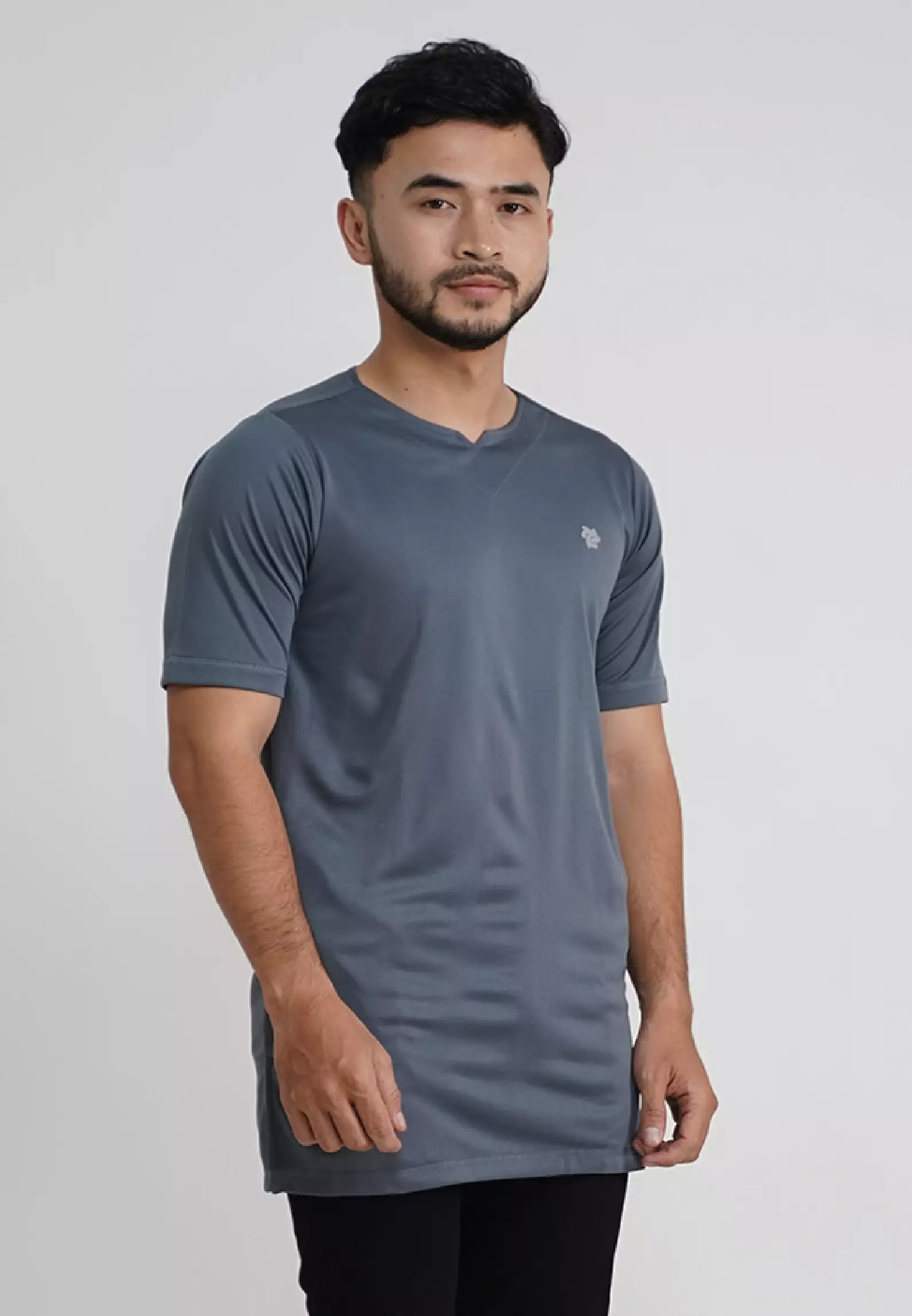 Tiento Baju Muslim Koko Kurta 3in1 Basic Grey