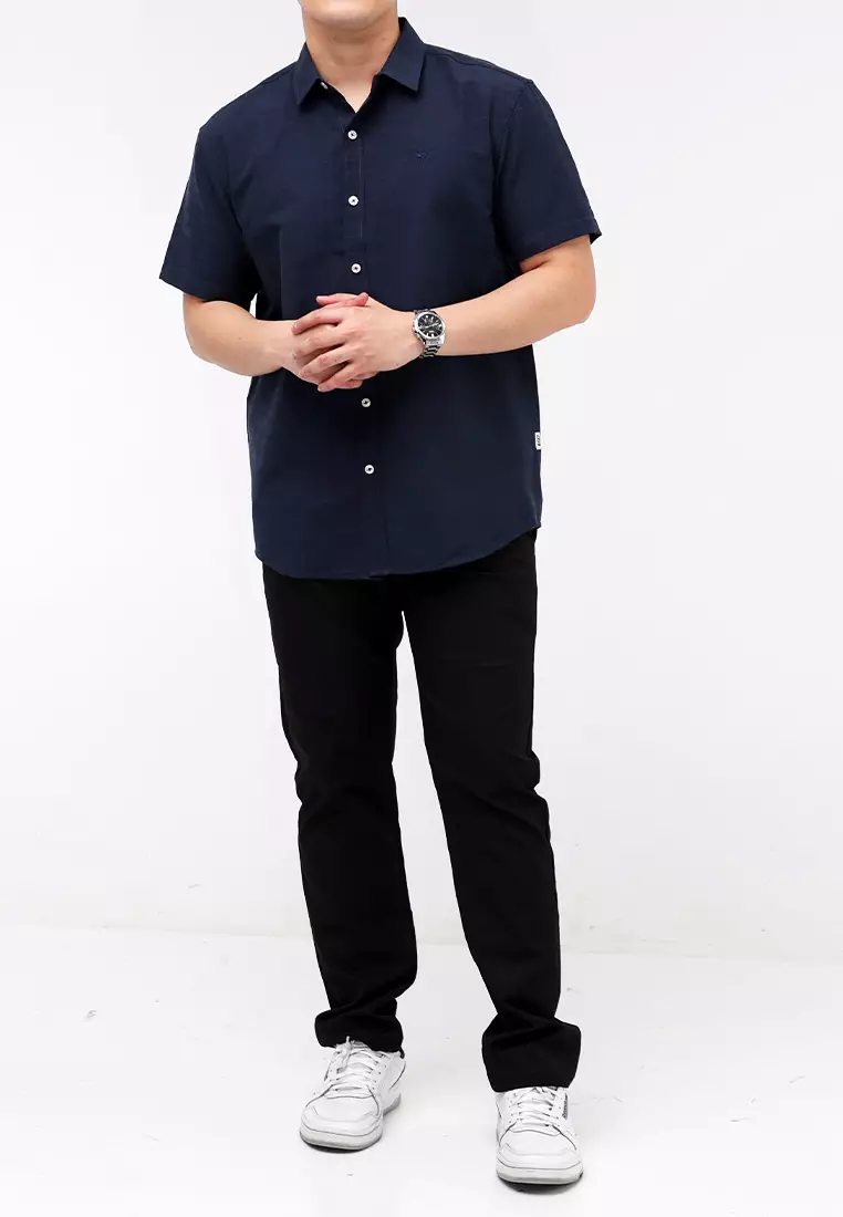 Woven Slub Cotton Short Sleeves