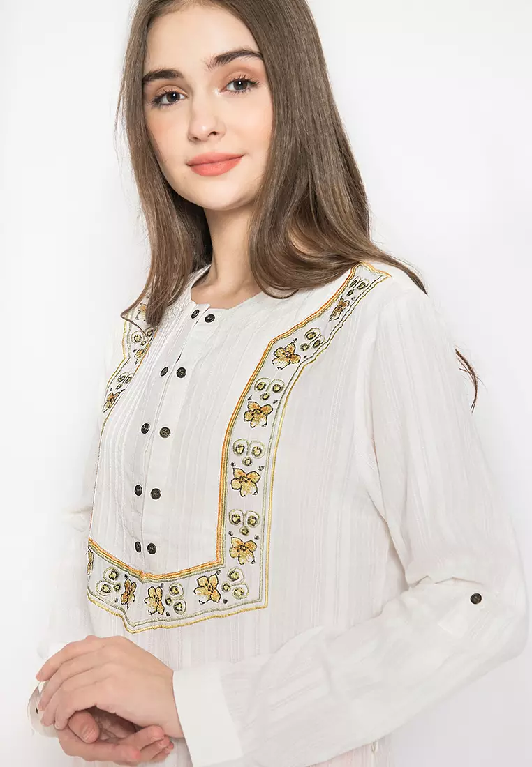 LGS - Kemeja Koko Wanita - Lengan Panjang - Warna Putih - LLSH.383.S908.214.7C L/S